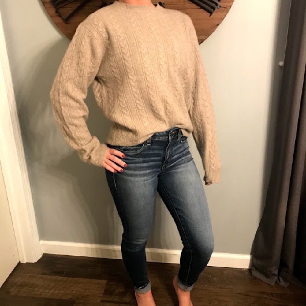 Davis & Squire 100% Cashmere Tan Sweater